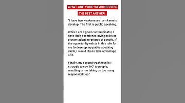 WHAT ARE YOUR WEAKNESSES? (The BEST ANSWER to this JOB INTERVIEW QUESTION!) #jobinterviews