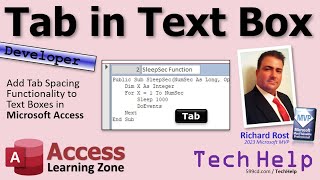 add tab spacing functionality to text boxes in microsoft access