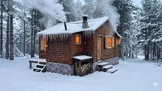 COLD Winter Night in an ABANDONET HUNTERS CABIN - I spent the night in an old cabin.