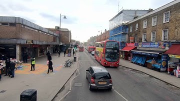 London BUS Ride 🇬🇧 Route 243 - WOOD GREEN to WATERLOO via Seven Sisters Station, Old Street Stn