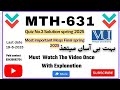 MTH631-Real Analysis II (Quiz 3) Most Important Mcqs Final term