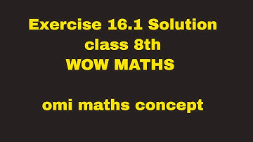 Exercise 16.1 SOLUTION Class #8th WOW maths #Chapter Data Handling