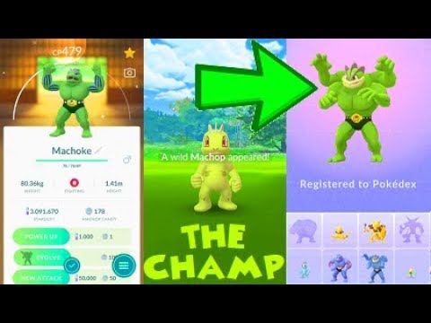 Pokemon Go Shiny Machop Catch Shiny Machoke Machamp Evolutions Youtube