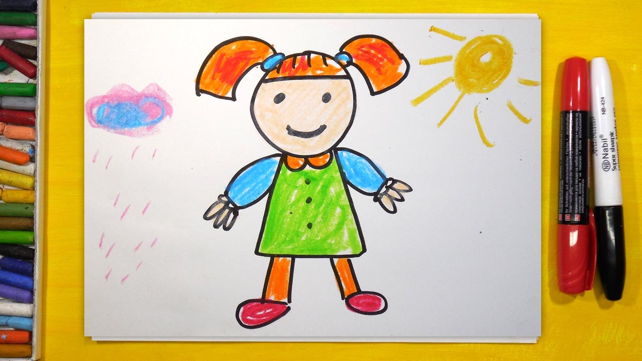 Как научить ребенка 3-4 лет рисовать человека
