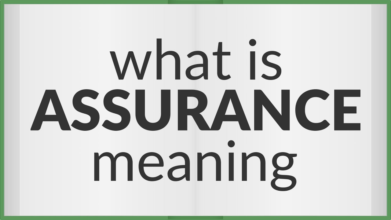Assurance Meaning Of Assurance YouTube