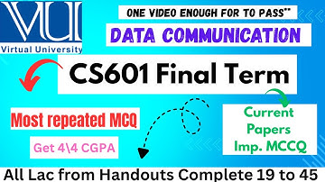 CS601 Final Term Preparation✅   || Data Communication || cs601 REPEATED mcq 🙌  || @Helper0711