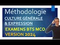 Examens bts mco  version 2024  mthodologie pour russir la culture generale  synthse  conseils