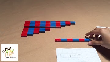 Pengurangan dengan Tongkat Angka Kecil - Subtraction with Small Number Rods - Tutorial Montessori