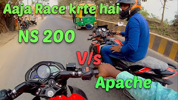 Pulsar NS 200 Vs Apache 180 Street Race 🏁 | Monster 2.0 #video