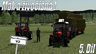 Mák a živočišná ! - Farming Simulator 22 - Agro Moravany V2 - 5.Díl