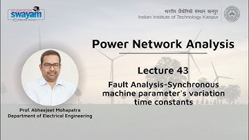 Lecture 43: Fault analysis-Synchronous machine parameter