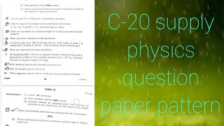 C-20 diploma 1st year supply physics question paper pattern