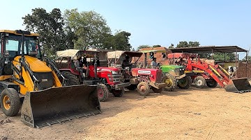 New JCB 3dx Eco Loading Red Mud Tractor,s | Mahindra Tractor , John Deere Tractor and Trolley 