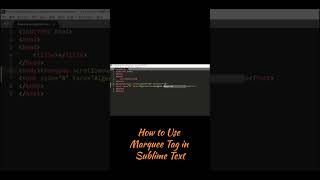 how to use the marquee tag in sublime text #computereducation #learning #coding #codingtips #trend