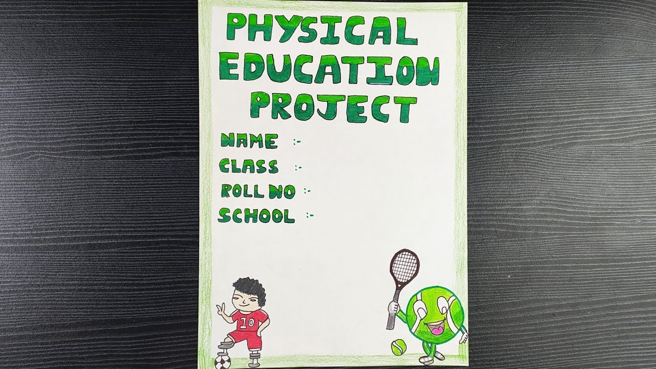 physical education project cover page design