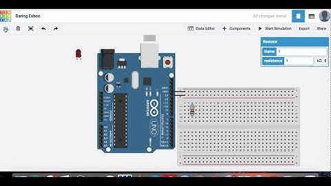 TinkerCAD Arduino Uno   LED   Resistor