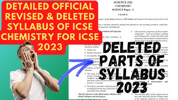 🔴ICSE CLASS 10 2023 CHEMISTRY ENTIRE REVISED & DELETED SYLLABUS #icse #isc #chemistryicsenewsyllabus