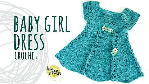 Learn how to crochet an adorable baby girl dress with flowers