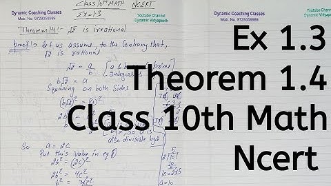 Theorem 1.4 | Chapter 1 | Real Numbers | Class 10 Math