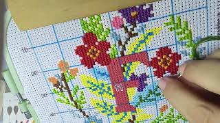 Cross Stitch Timelapse  F With Flowers  faridafavo