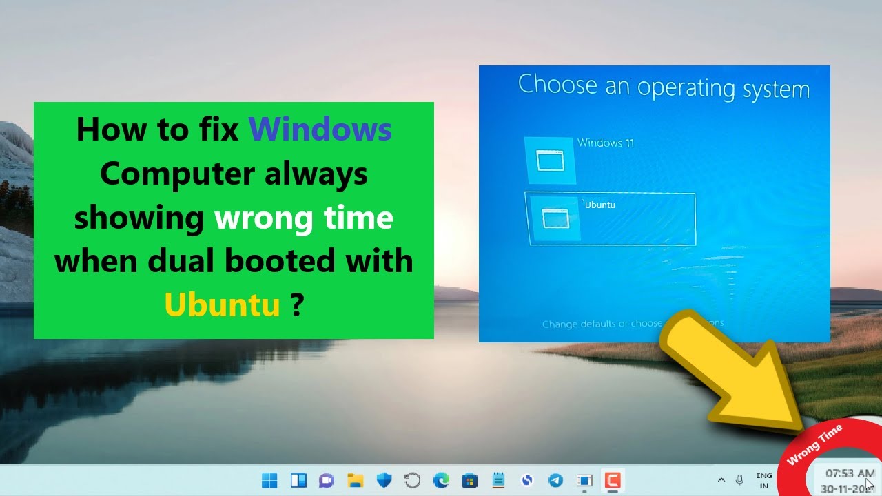 How to fix Windows Computer always showing wrong time when dual booted