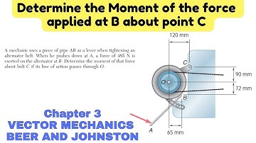 Determine the Moment of the force at B about point C (Chapter 3) Engineers Academy