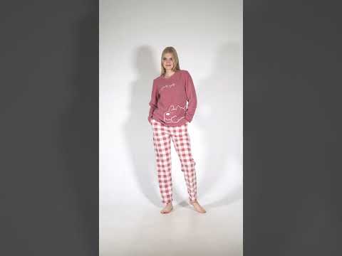 Купить Флисовый комплект с брюками в клетку VIENETTA 3041532812 в Украина в Lingerie.ua - Одяг для дому та відпочинку, Видео 1