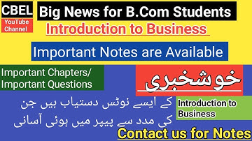 Introduction to business notes b. Com part 1 for annual exam 2023 /important notes