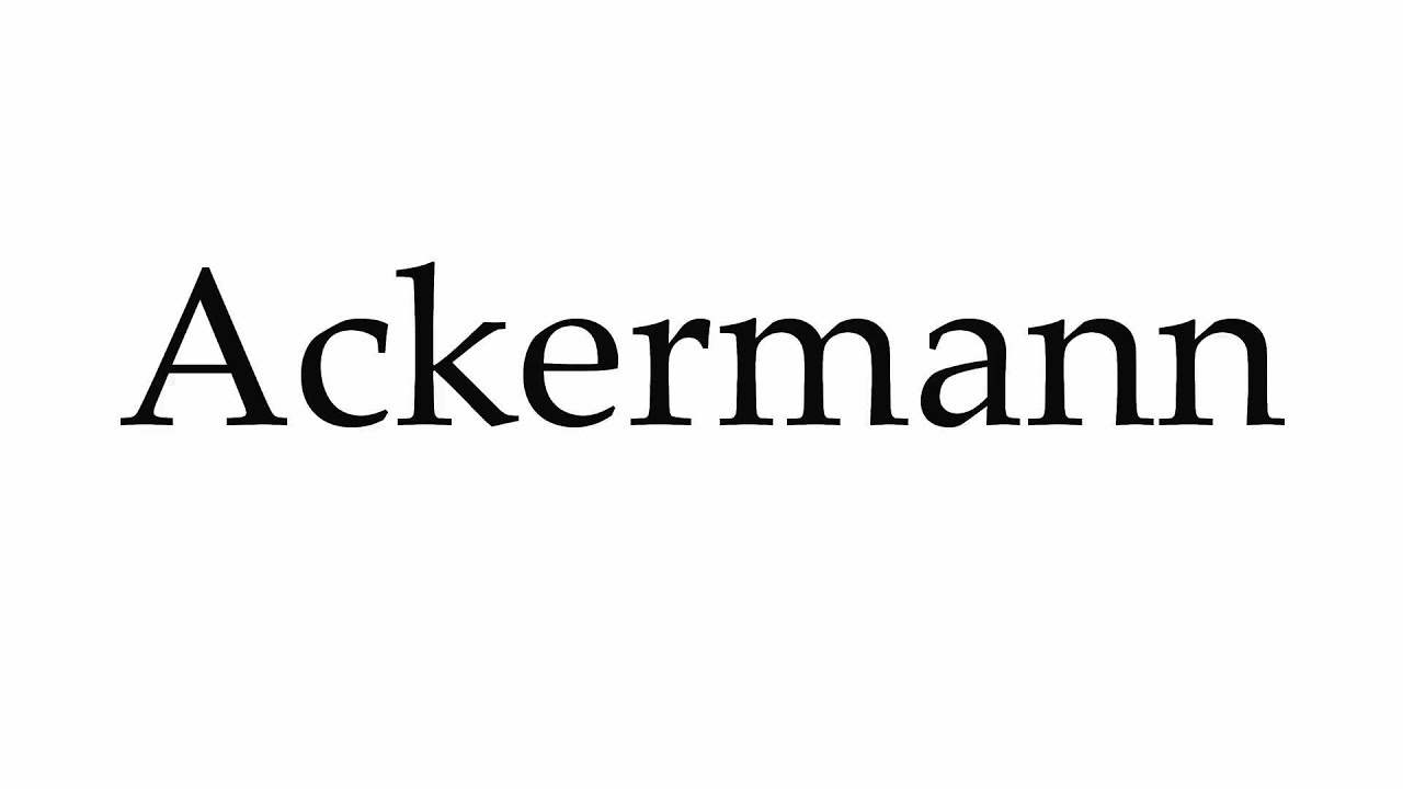 How to Pronounce Ackermann - YouTube