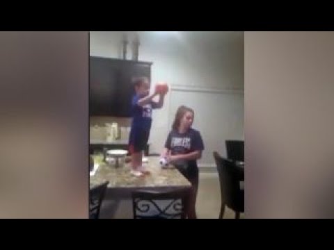 Watch toddler's incredible trick shot ability