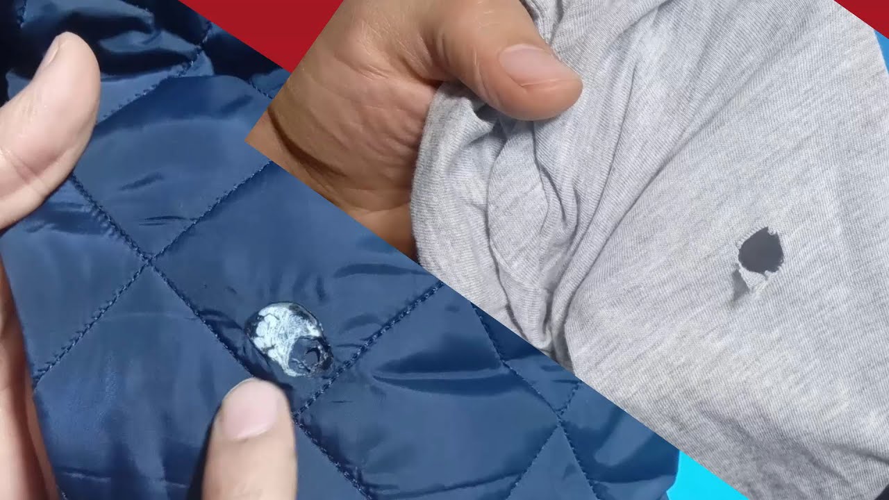 Как зашить незаметно куртку на видном месте