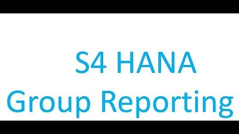 SAP S4 HANA Group Reporting Video
