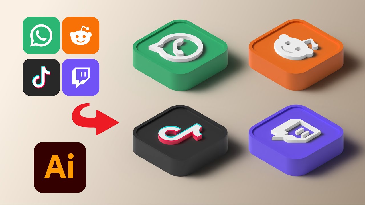 How to Convert Flat Icons Into 3D Isometric Icons in Adobe Illustrator ...