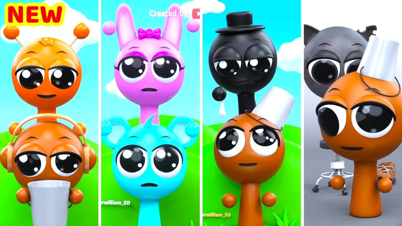 🚀 Sprunki OC Music Clash 🎶  OREN&BRUD 🟦 PINKI&SKY 🟧 BLACK&GREY&BRUD 🔴 -  Tiles Hop