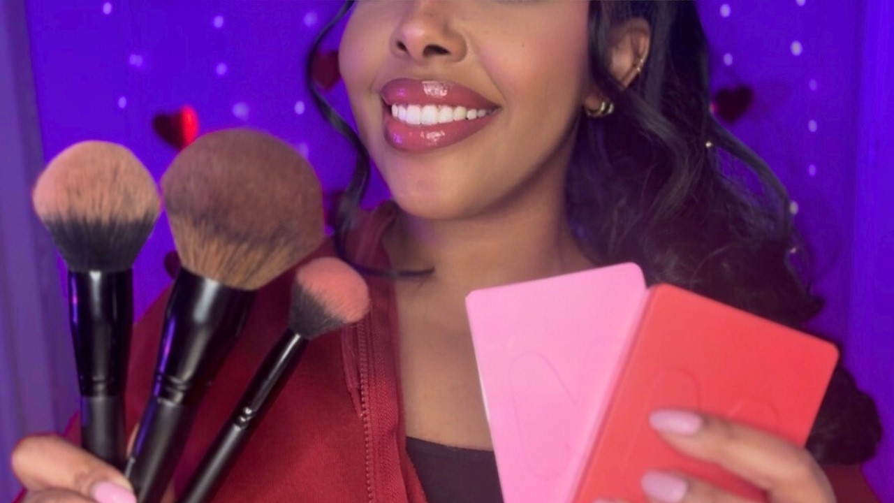 ASMR Sweet Popular Girl Does Your Valentine’s day Makeup  💜🩷❤️