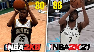 Hitting A Pull Up Three With Kevin Durant In Every NBA 2K Game! (NBA 2K8 - NBA 2K21)