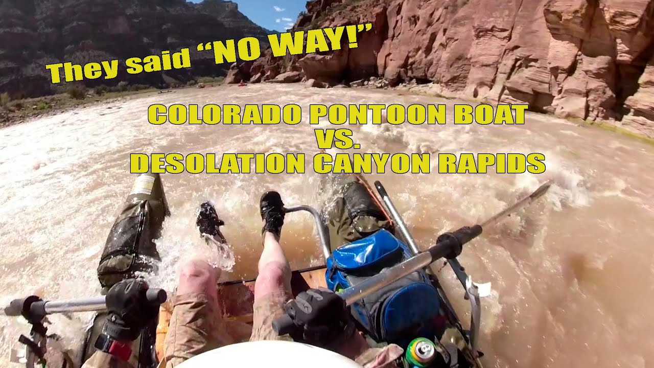 Colorado Pontoon Boat on Class 2 and 3 rapids Desolation/Gray