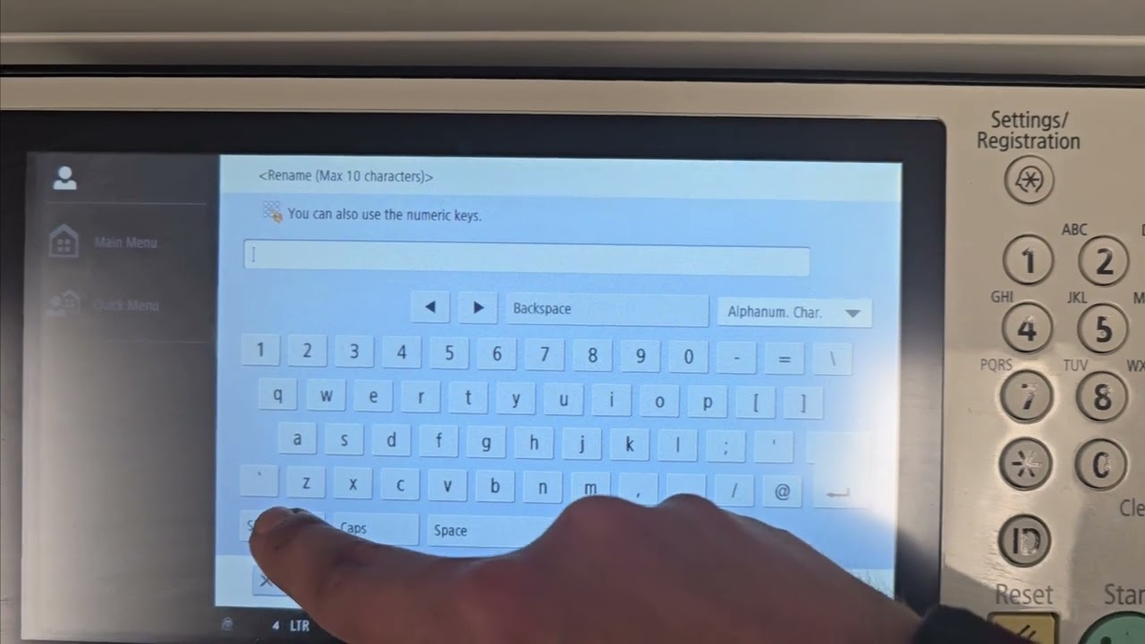 Canon IR Setting Custom Paper Size as Favorite for Manual Feed Tray