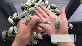Alat Pijat Wajah Jade Roller 2 Sisi Batu Giok Anti Aging Facial