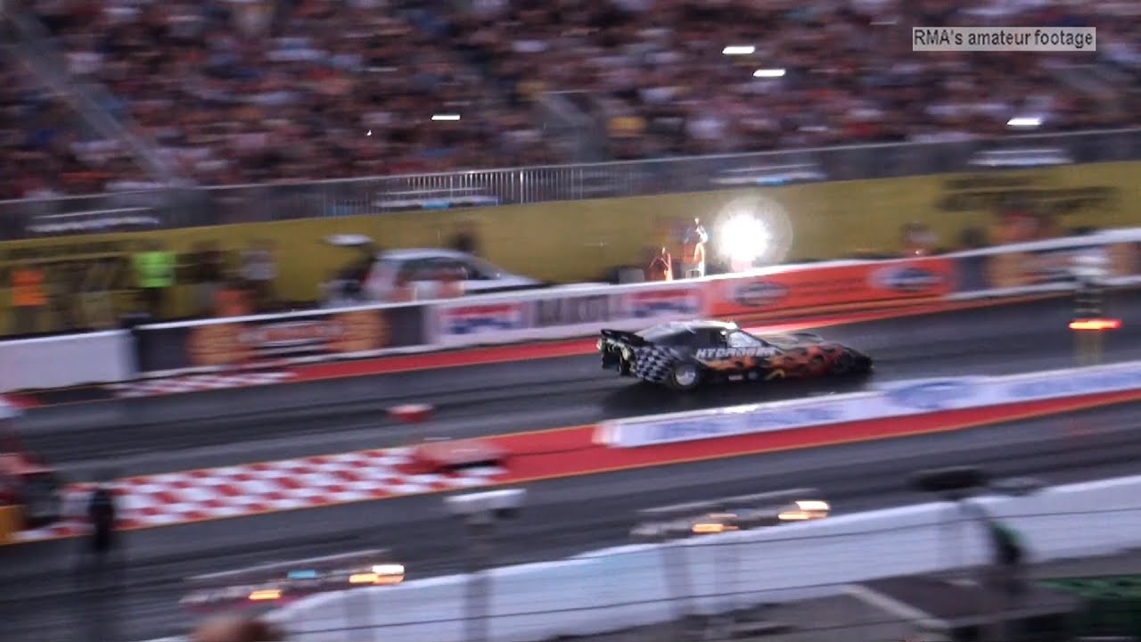 NitrOlympX 2013 - Nightshow - Hydrogen Rocket car...4.32 SECONDS Blast! (over 1000ft)