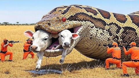 Courageous Rescue Team Fights Giant Python to Save Innocent Cow 🐍
