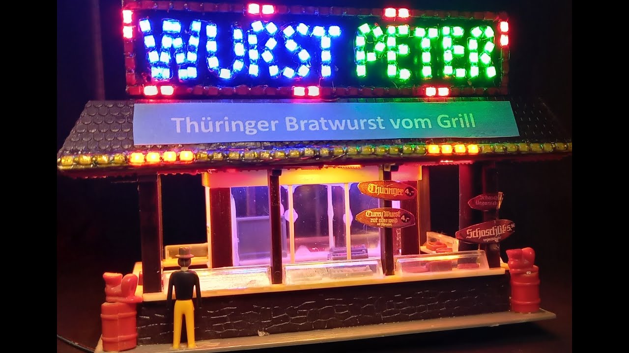 Wurst Peter (ehm. Wurst Koch) 1:87 Faller mit LED Lauflicht - YouTube