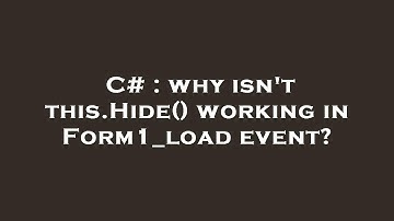 C# : why isn