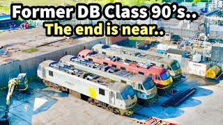 SURVIVING... Just..! The 4 x Former DB Class 90's hanging in there - Plus 90023 next to leave!