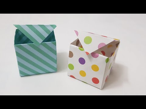 Video Cách gấp hộp quà có nắp bằng giấy - box origami - youtube