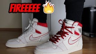 jordan 1 retro high phantom gym red on feet