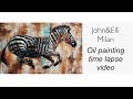 Mixed media oil painting zebra time lapse   johnelli milan