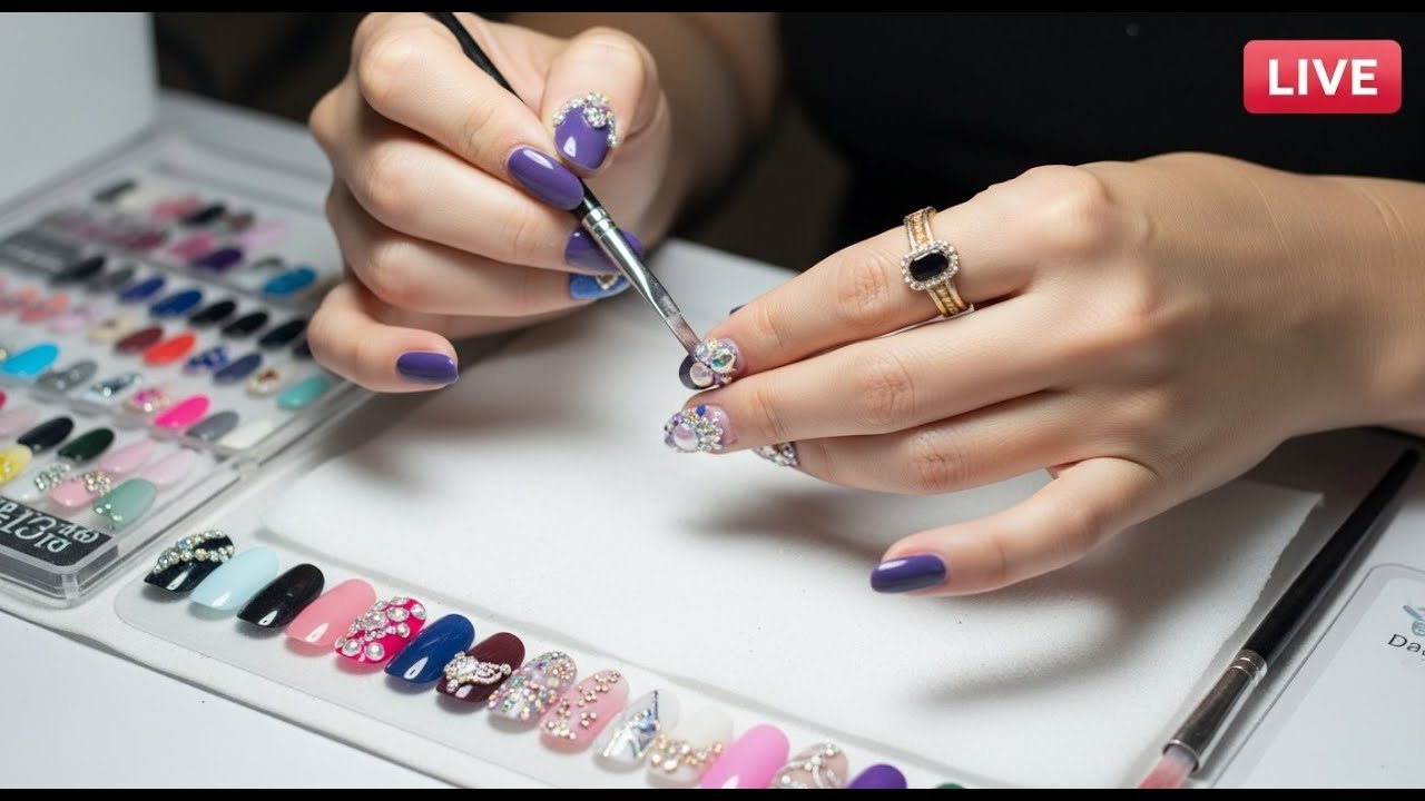 Pro Nail Tech at Work: Real-Time Manicure Creation | LIVE