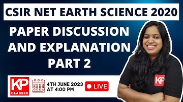 CSIR NET JUNE 2020 EARTH SCIENCE PAPER Discussion and Explanation Part 2