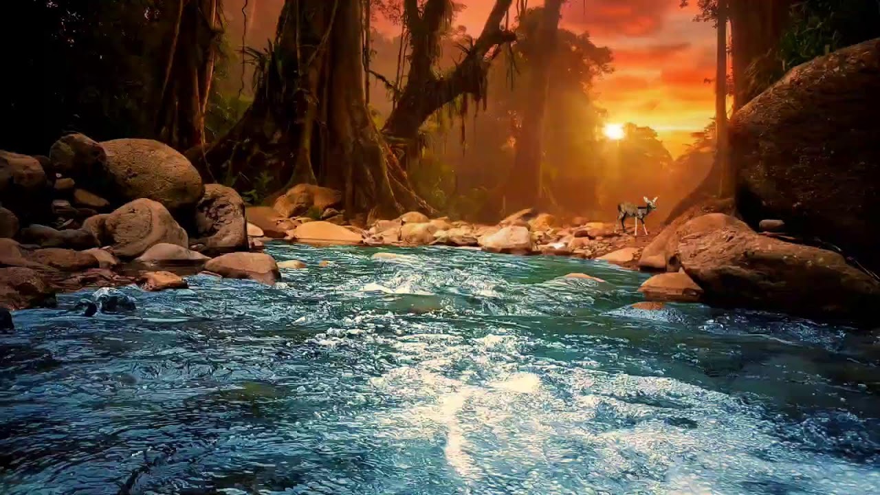 Deep Sleep River Sounds | Fall Asleep Fast with Relaxing Nature Ambience and Water Sounds